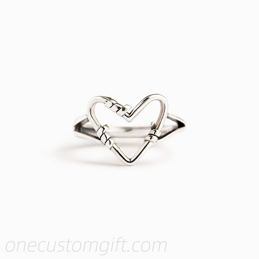 Sterling Silver Heart Wire Ring