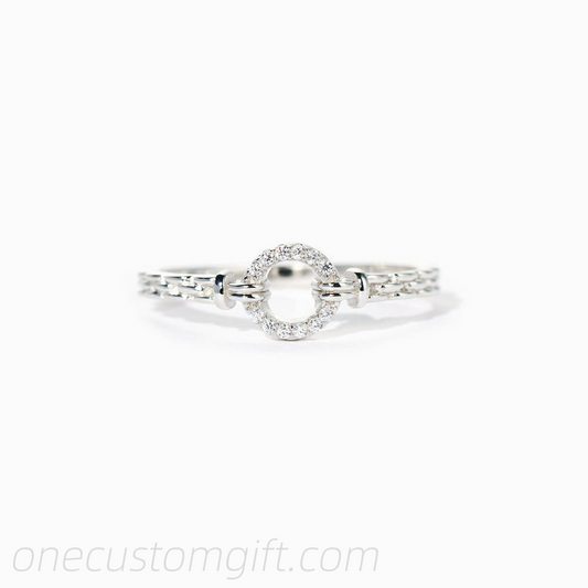 I Will Be With You Pavé Open Circle Ring