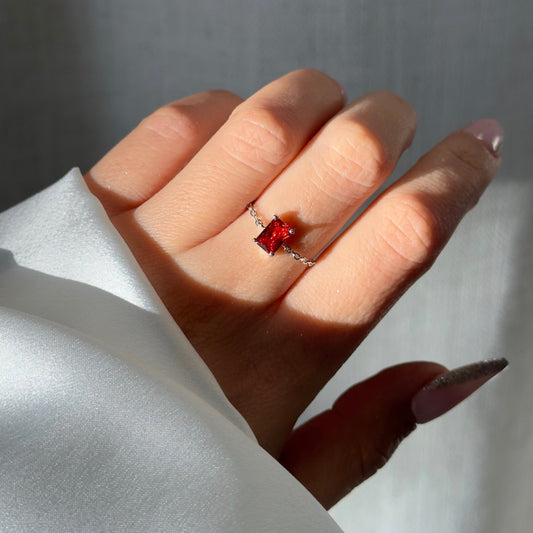 Light Garnet Self-Love Chain Ring