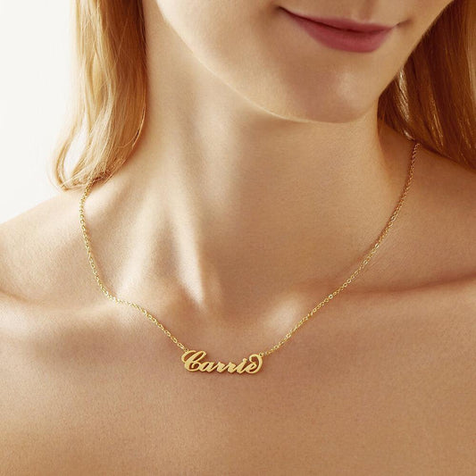 14K Gold Plated Silver Name Necklace Carrie Style