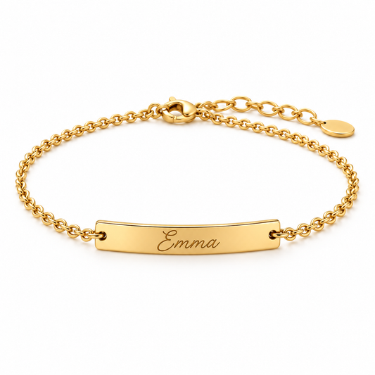Personalized Bar Bracelet – Custom Name ID Bracelet