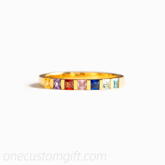1-7 Birthstone Single Band Ring