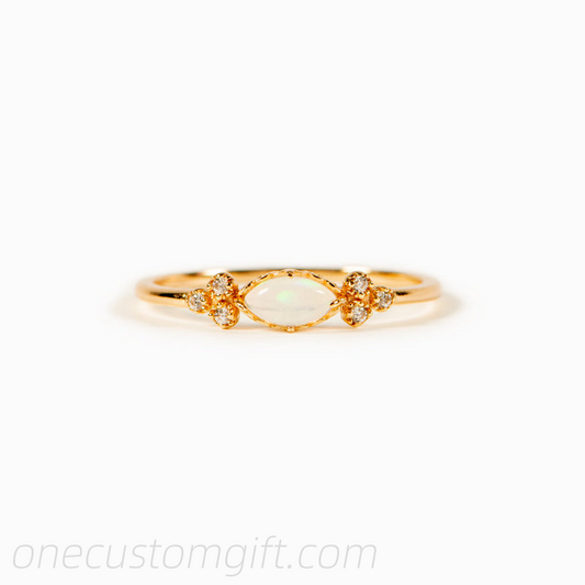 The Purest Love Matching Oval Cut Opal Ring