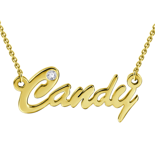 0.02CT Diamond Name Necklace Silver