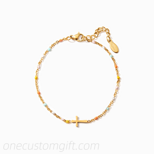 My Small Circle Of Female Friends Cross Bracelet