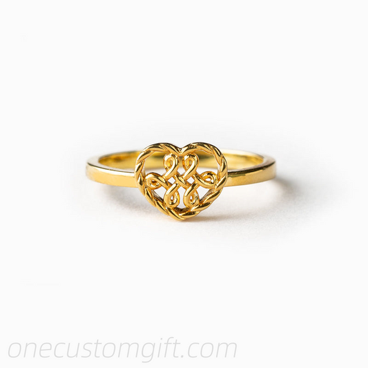 For Family Knotted Heart Ring