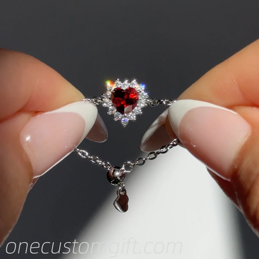 LIMITED EDITION Queen of Hearts Chain Ring- Red