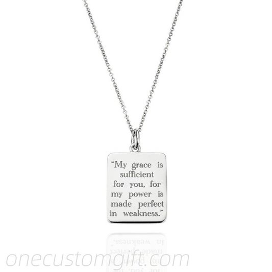 Silver Personalised Verse Necklace