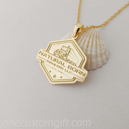 Company Logo Necklace, Cooperation Logo Necklace, Custom Special Jewelry,Personalized Logo Necklace,Portrait Necklace, Wedding Logo Necklace