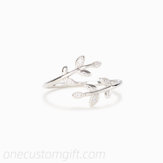 Grow Through What You Go Through Leaf Ring