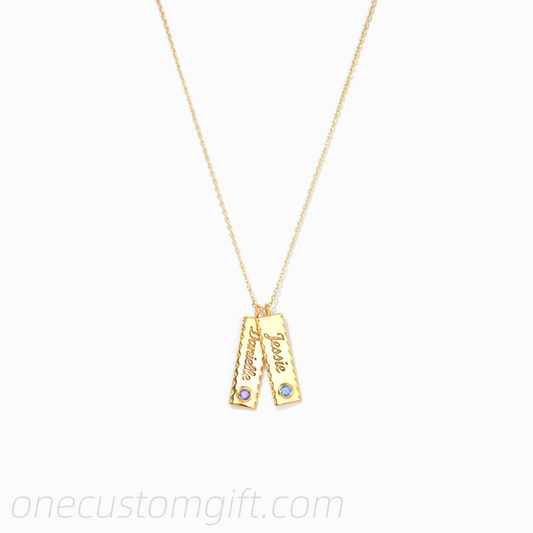 Gifts For Mom-To Our Mom Personalized Bar Necklaces-Mothers Day Gift