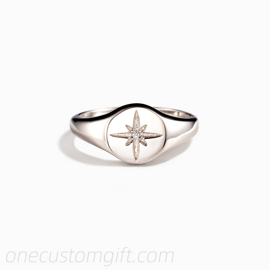 For Wife North Star Signet Ring