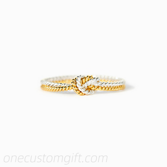 Mother & Daughter Bond Handcrafted Two Strand Knot Ring