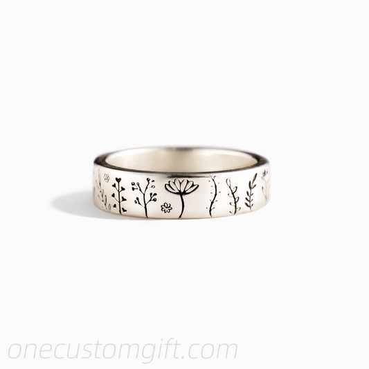 You Belong Among the Wildflowers Floral Blossom Ring
