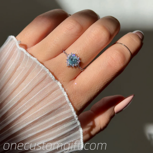 LIMITED EDITION Queen of Hearts Chain Ring- Blue