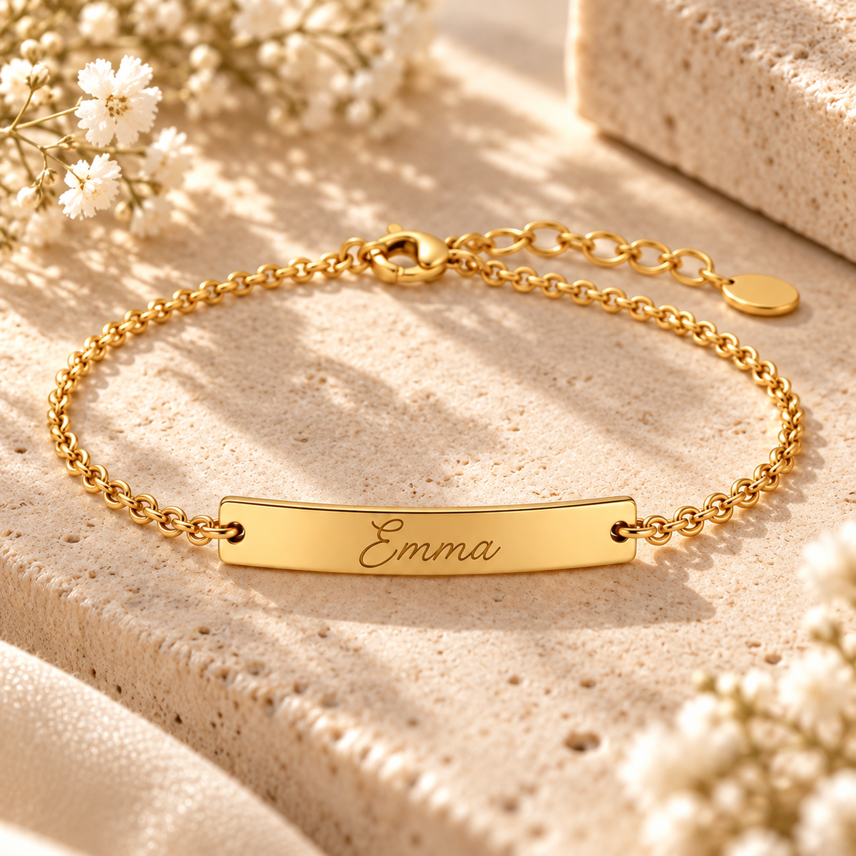 Personalized Bar Bracelet – Custom Name ID Bracelet