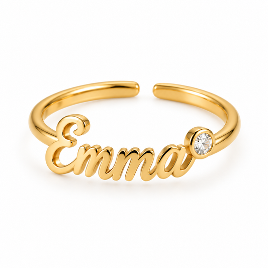 Personalized Name Ring – Custom Script Open Ring