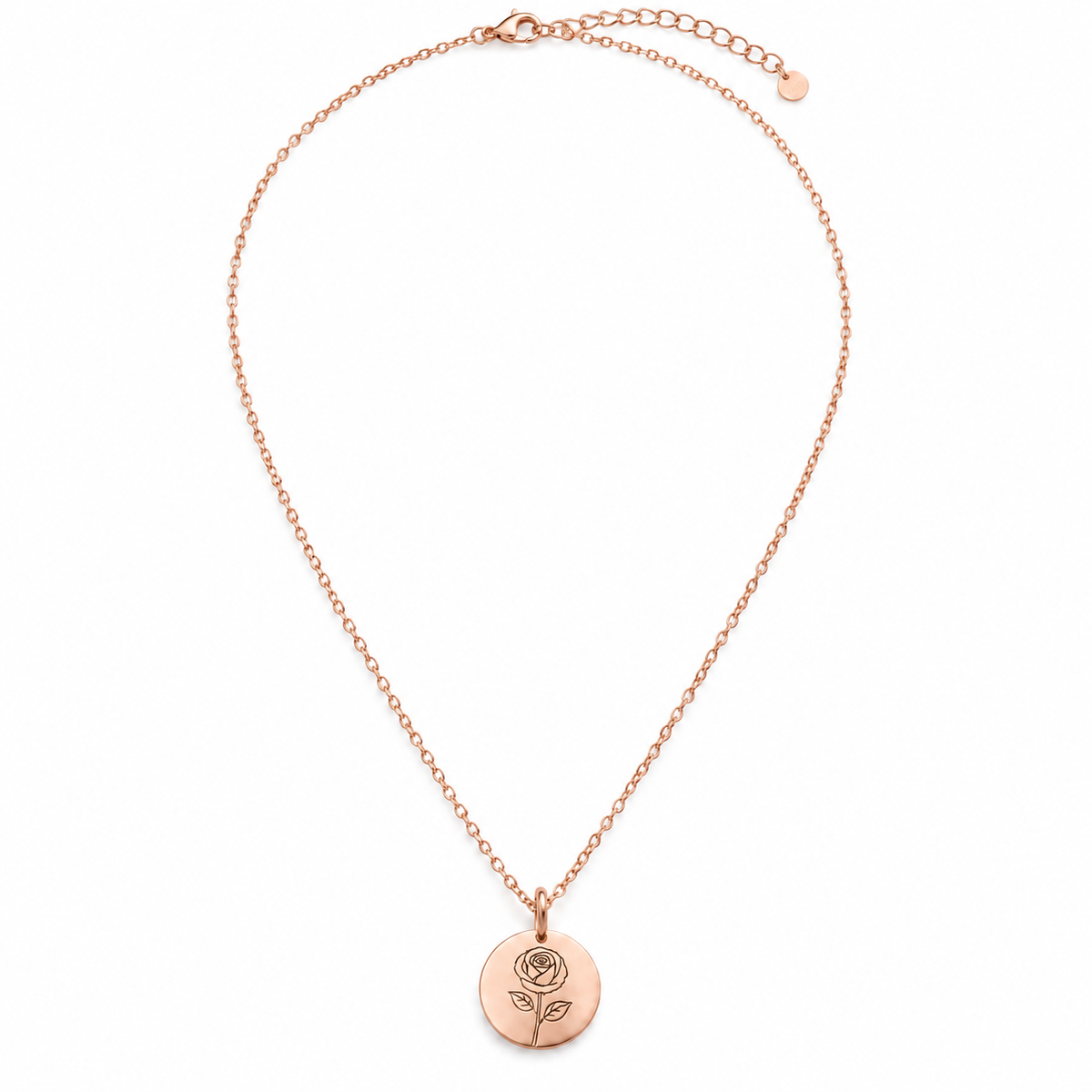 Birth Flower Necklace – Personalized Name Engraving