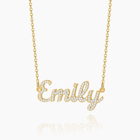 Custom Name Necklace: Design Your Dazzling Statement Personalized Diamond-Accent Name Necklace Sparkling Name Necklace for Her