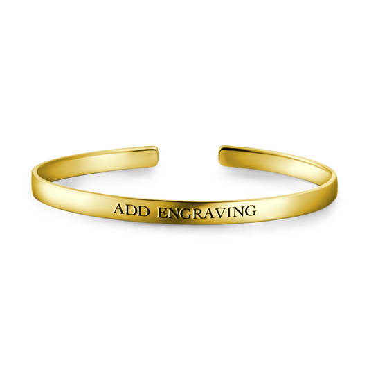 14K Gold Plated Engravable Cuff Bangle