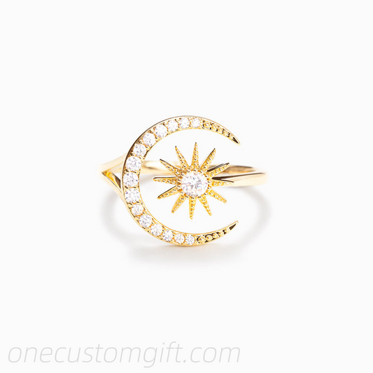 Granddaughters of Witches Crescent Moon & Star Ring