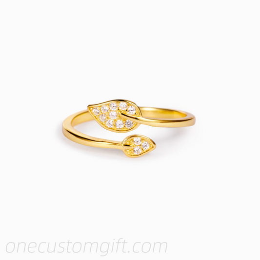 Be-Leaf In Yourself Like I Do Double Leaf Ring
