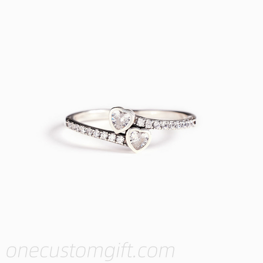 Promise Ring For Daughter Two Heart Ring