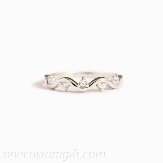 To My Daughter Highs And Lows Wave Ring